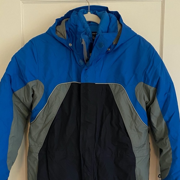 Land's End Ski Snow Shell Blue Gray Navy Jacket Large (14-16)
